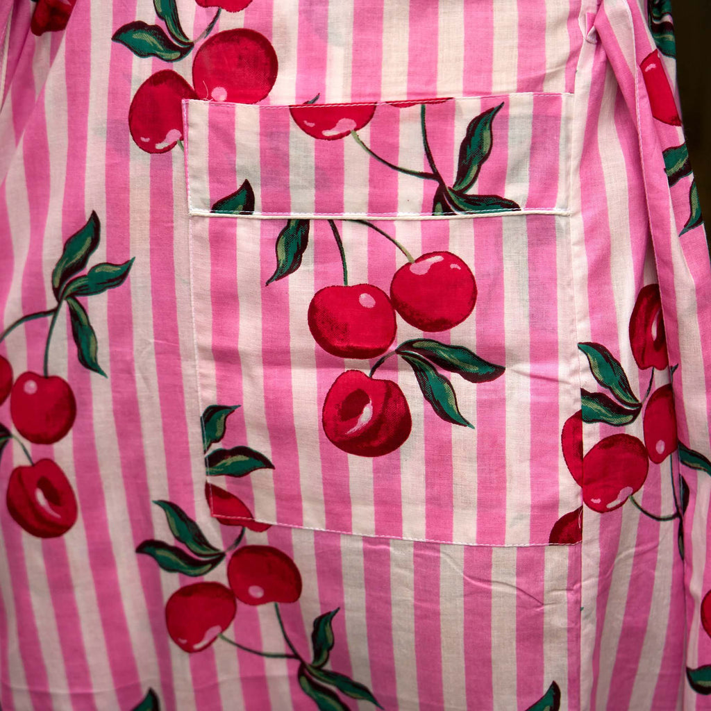 Women’s Pink Cherry Kimono Robe – Lightweight Cotton Cover-Up
