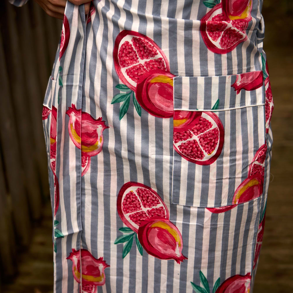 Citrus Bloom Robe – Bold Grapefruit Print on Luxe Cotton