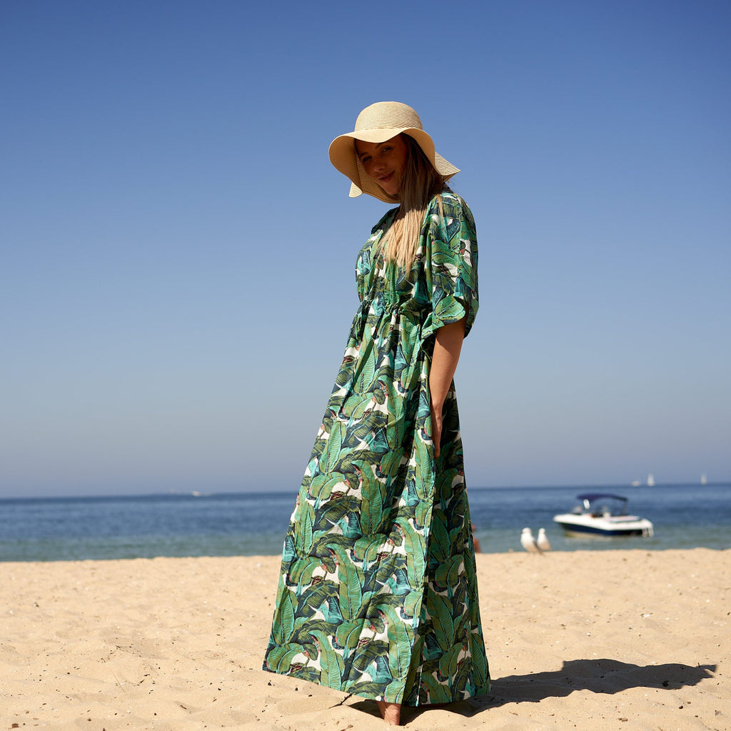 'Jungle Oasis' 100% Cotton Kaftan