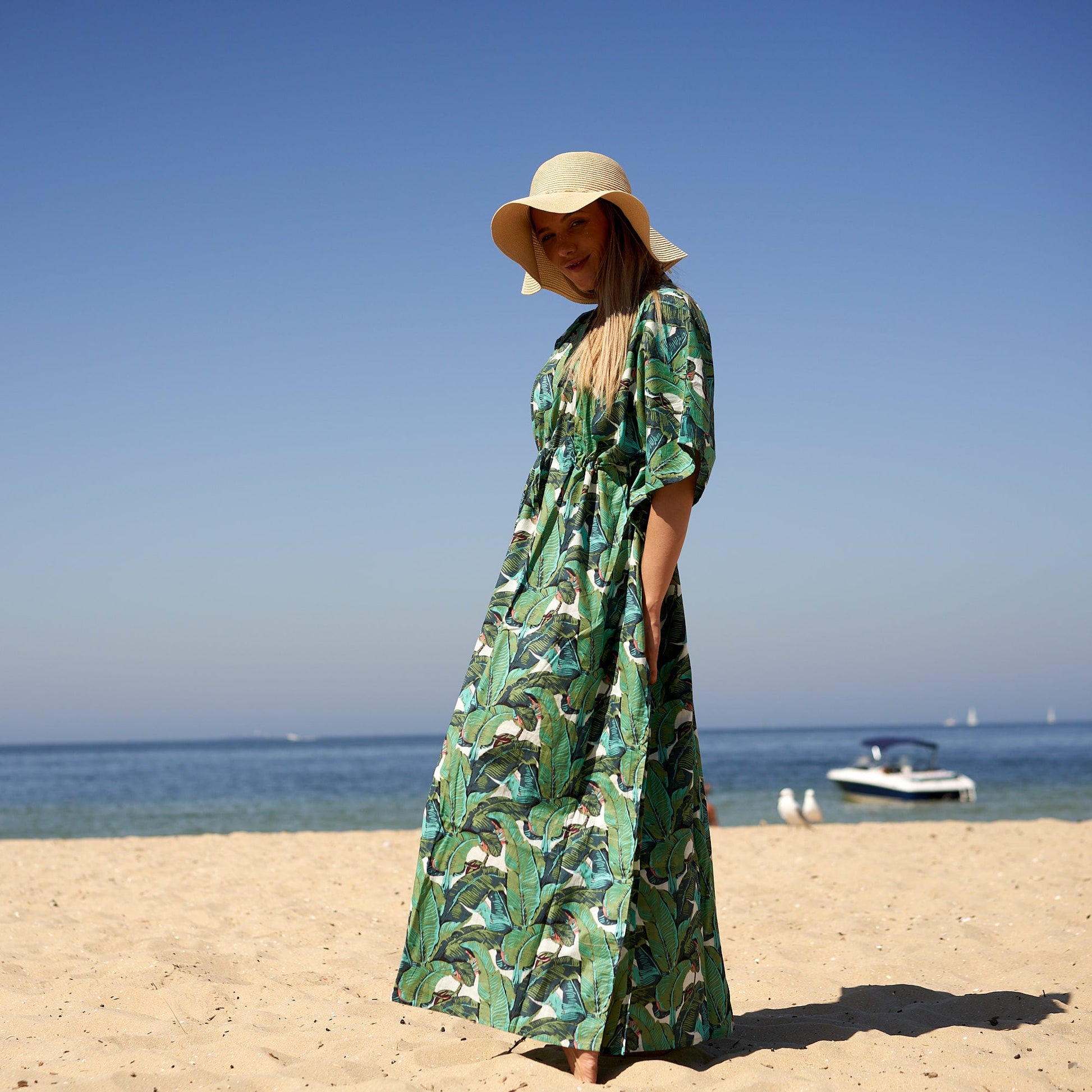 'Jungle Oasis' 100% Cotton Kaftan