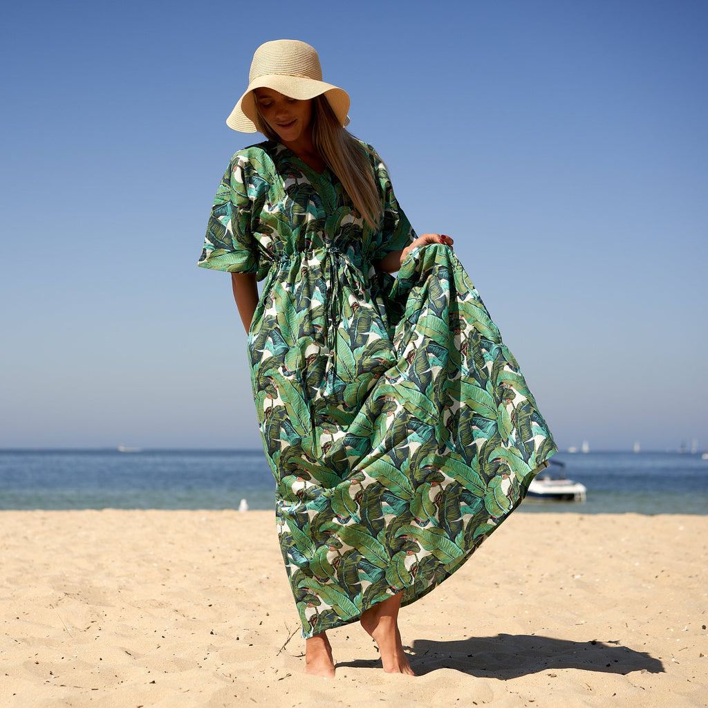 'Jungle Oasis' 100% Cotton Kaftan