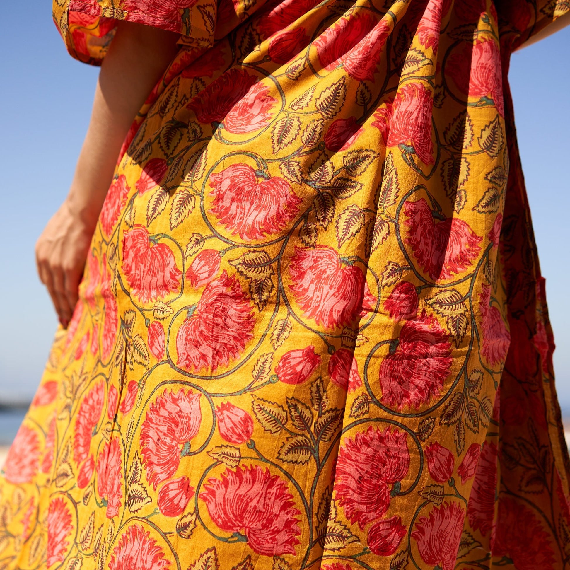 'Sunshine Soiree' 100% Cotton Kaftan