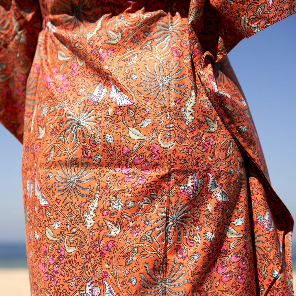 'Butterlies & Blooms' 100% Cotton Kaftan