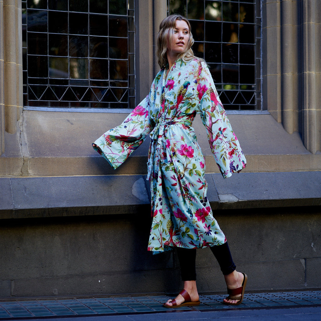 'Tranquil Retreat' 100% Cotton Kimono Robe