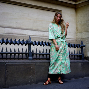 'A Glimpse of Spring' 100% Cotton Kimono Robe