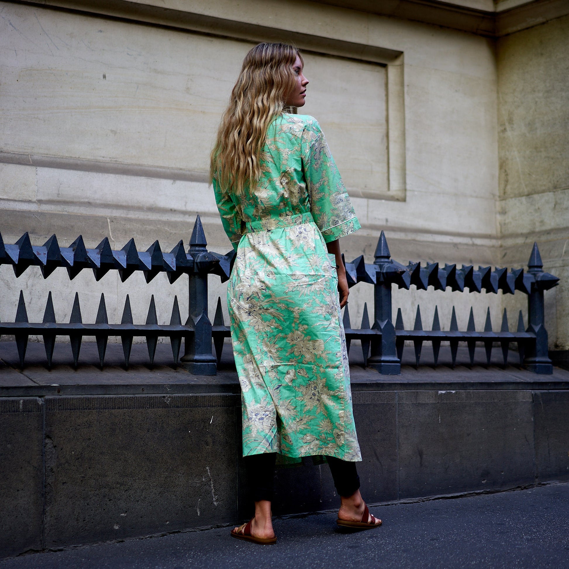 'A Glimpse of Spring' 100% Cotton Kimono Robe