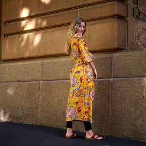 'Frida's Jungle Blooms' 100% Cotton Kimono Robe