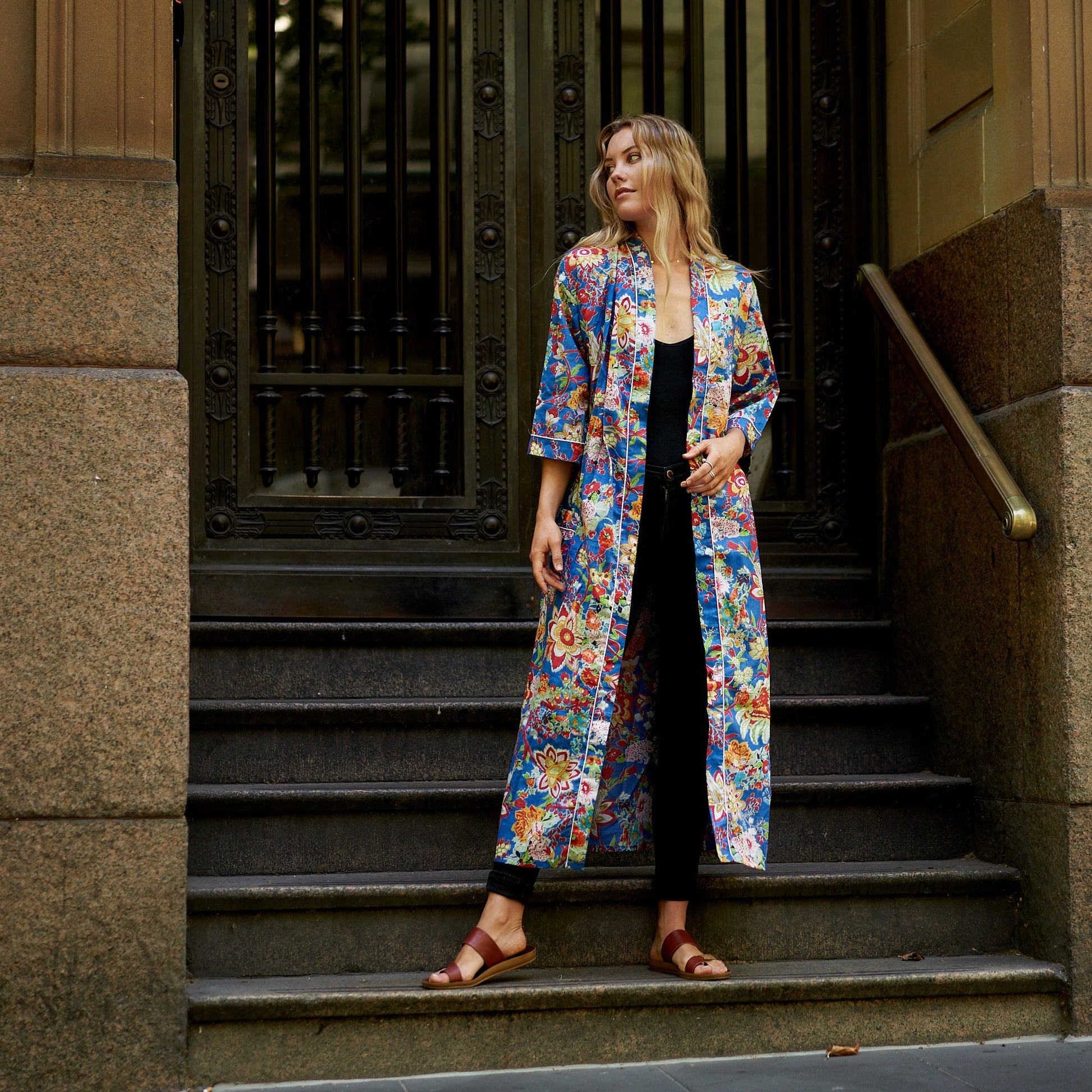 'Lazy Sundays' 100% Cotton Kimono Robe
