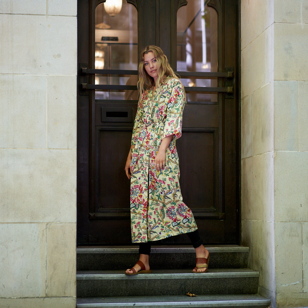 'Rise and Shine' 100% Cotton Kimono Robe