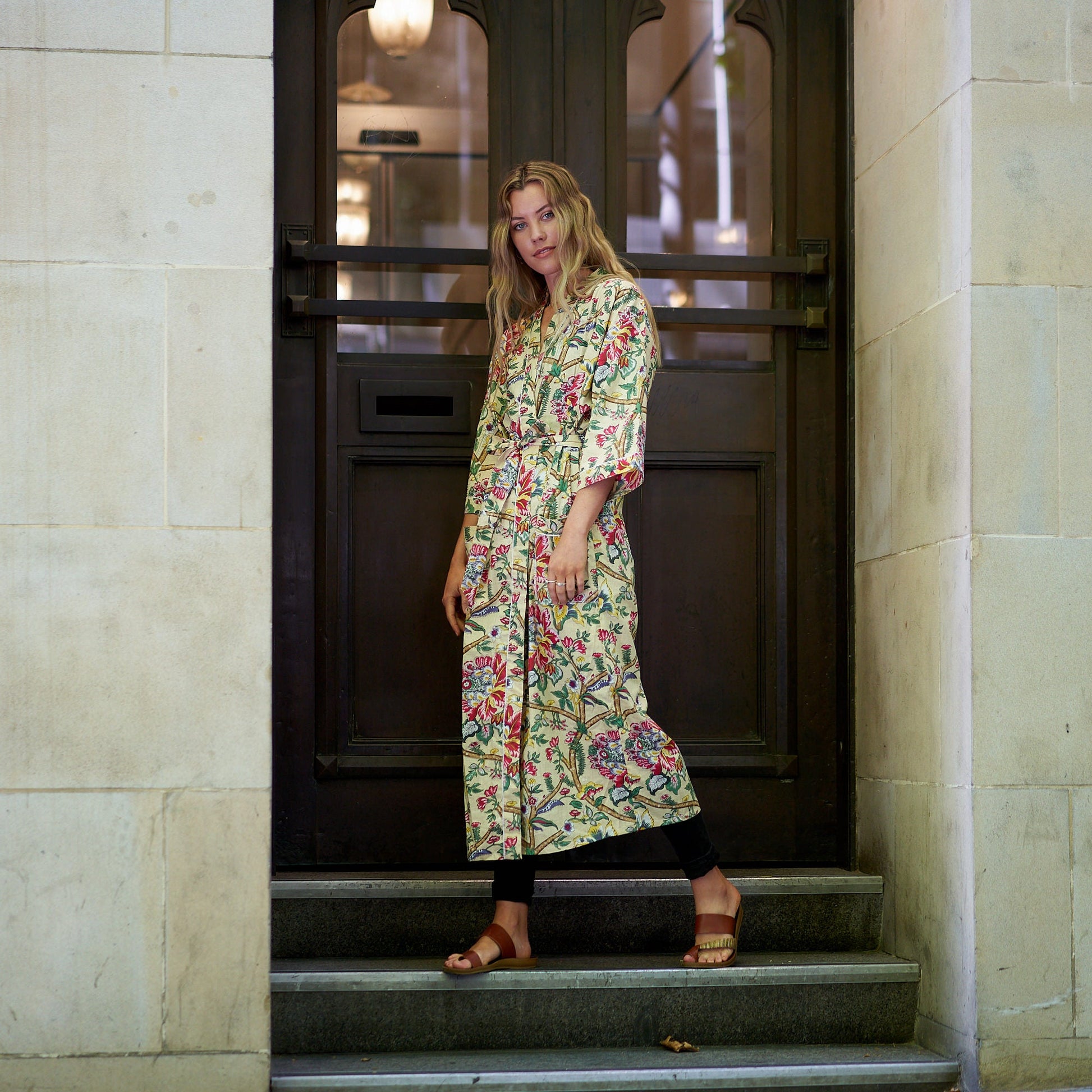 'Rise and Shine' 100% Cotton Kimono Robe