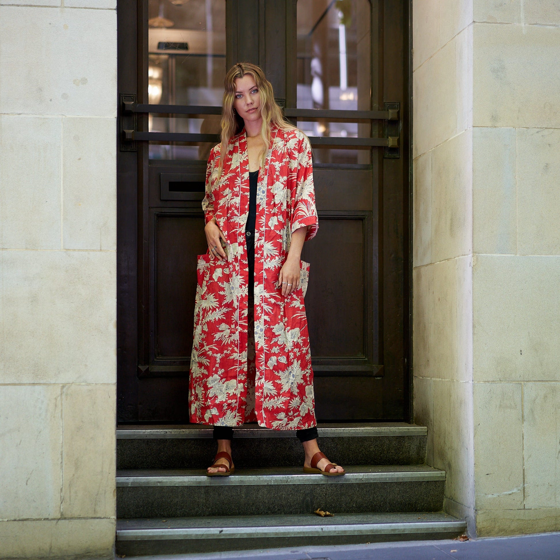 'Island Escape' 100% Cotton Kimono Robe