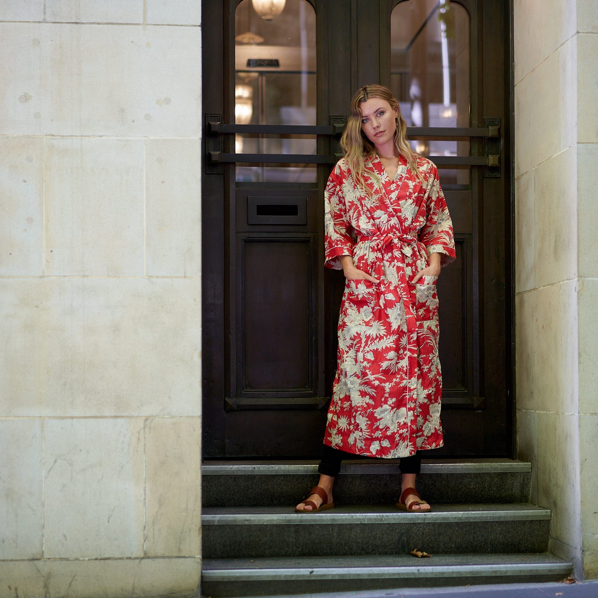 'Island Escape' 100% Cotton Kimono Robe