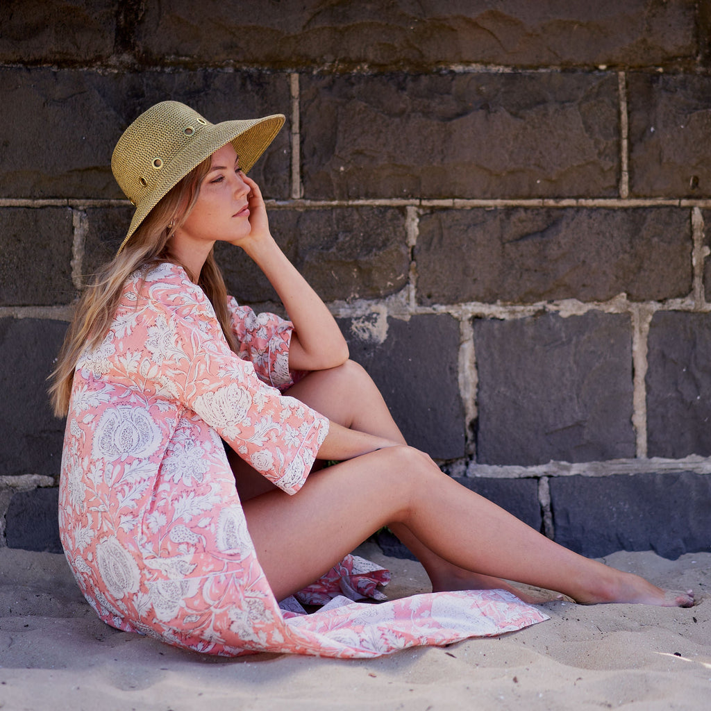 'Island Romance' 100% Cotton Kimono Robe