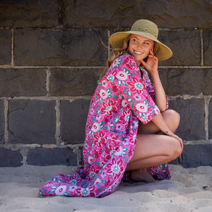 'I Dream In Pink' 100% Cotton Kimono Robe