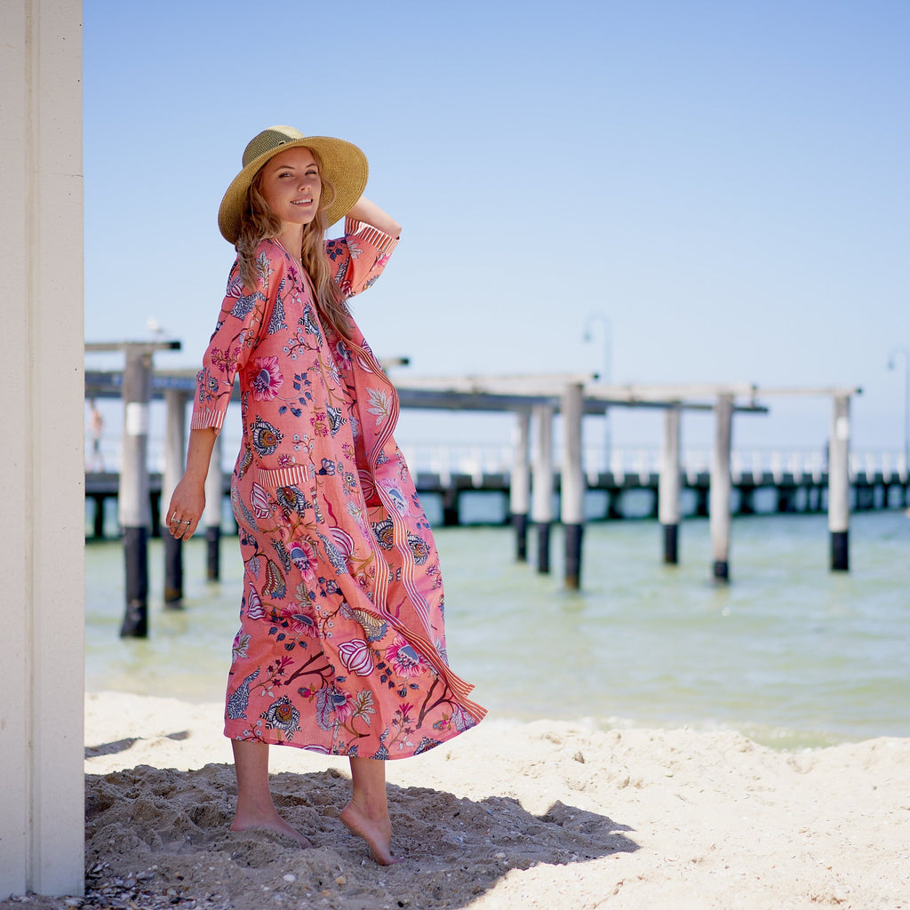 'Island Soul' 100% Cotton Kimono Robe