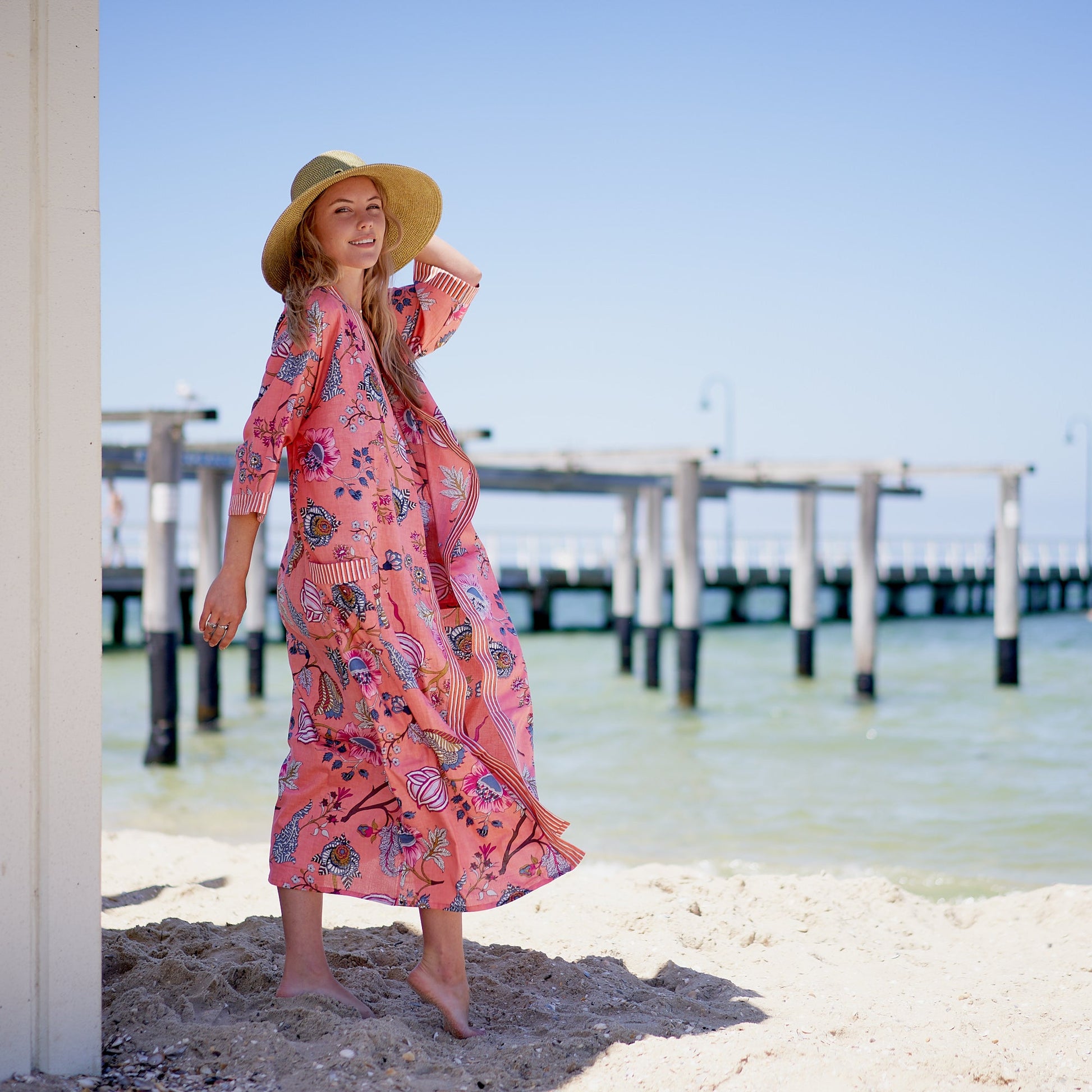 'Island Soul' 100% Cotton Kimono Robe