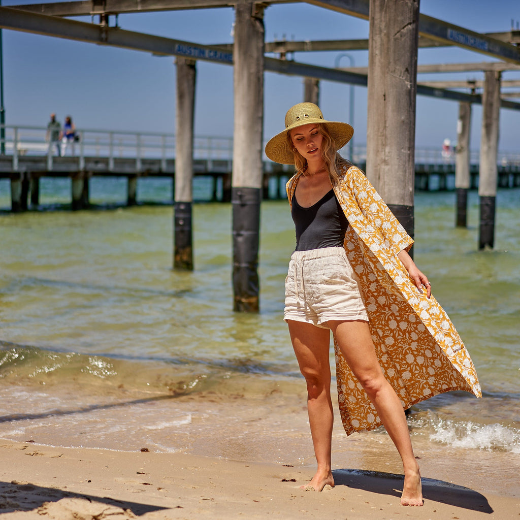 'Sunny Daze' 100% Cotton Kimono Robe