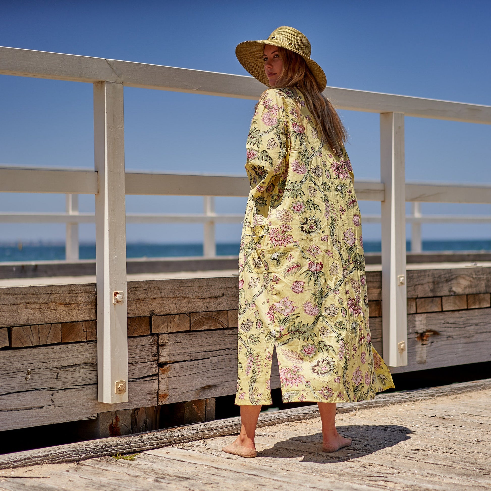 'Take Me To The Beach' 100% Cotton Kimono Robe