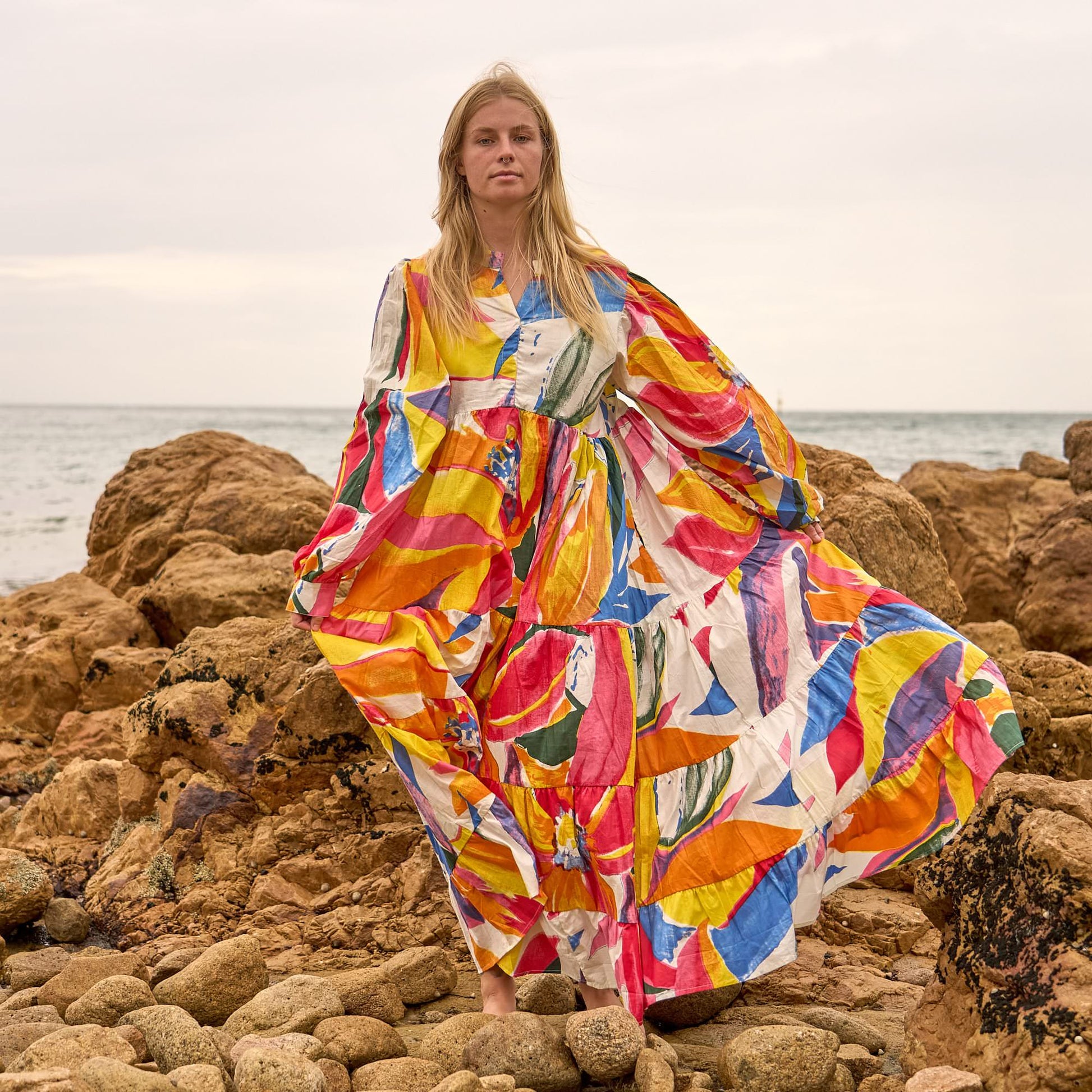 Sunburst Muse Cotton Maxi Dress