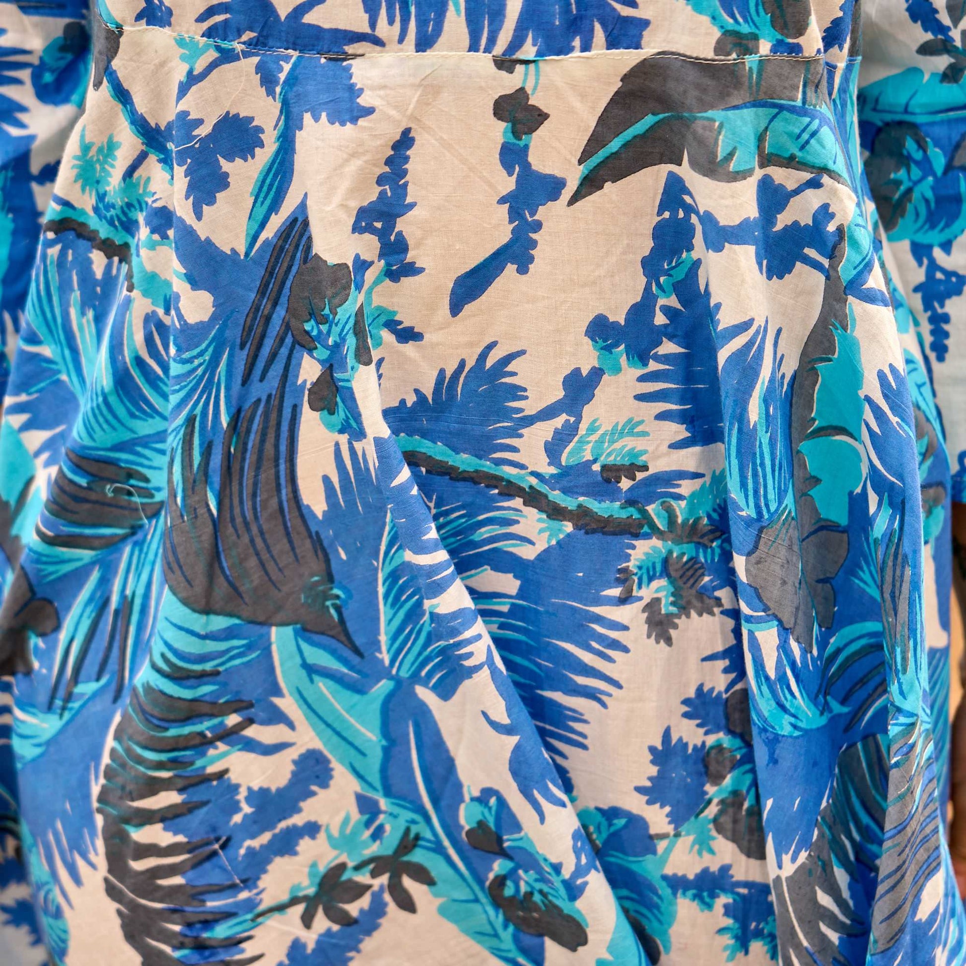 Azure Palms Cotton Maxi Dress – Ocean Breeze Print