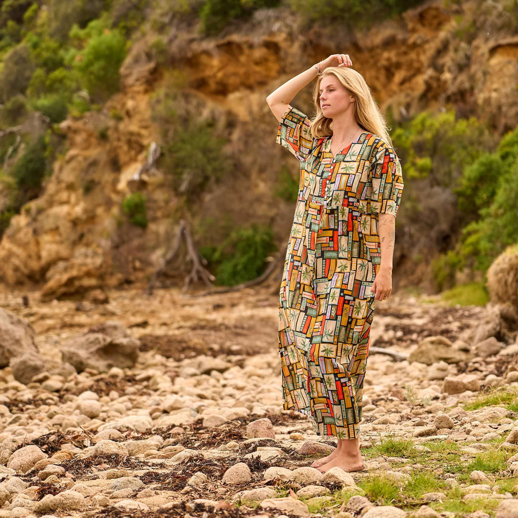 Free Size Boho Maxi Dress in Lightweight Fabric for Summer and Resort Wear