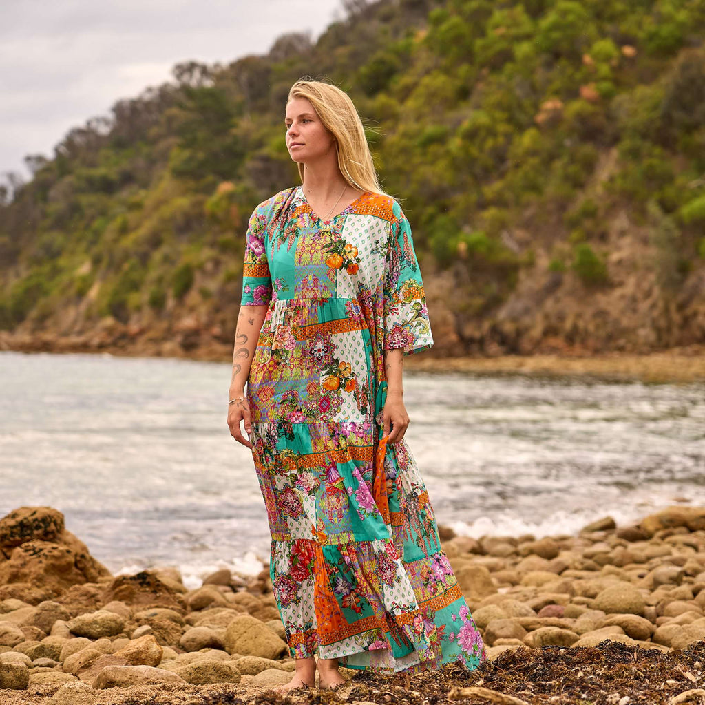 Women's Handmade Cotton Beach Dress - Lightweight Resort Wear by Glam Thread