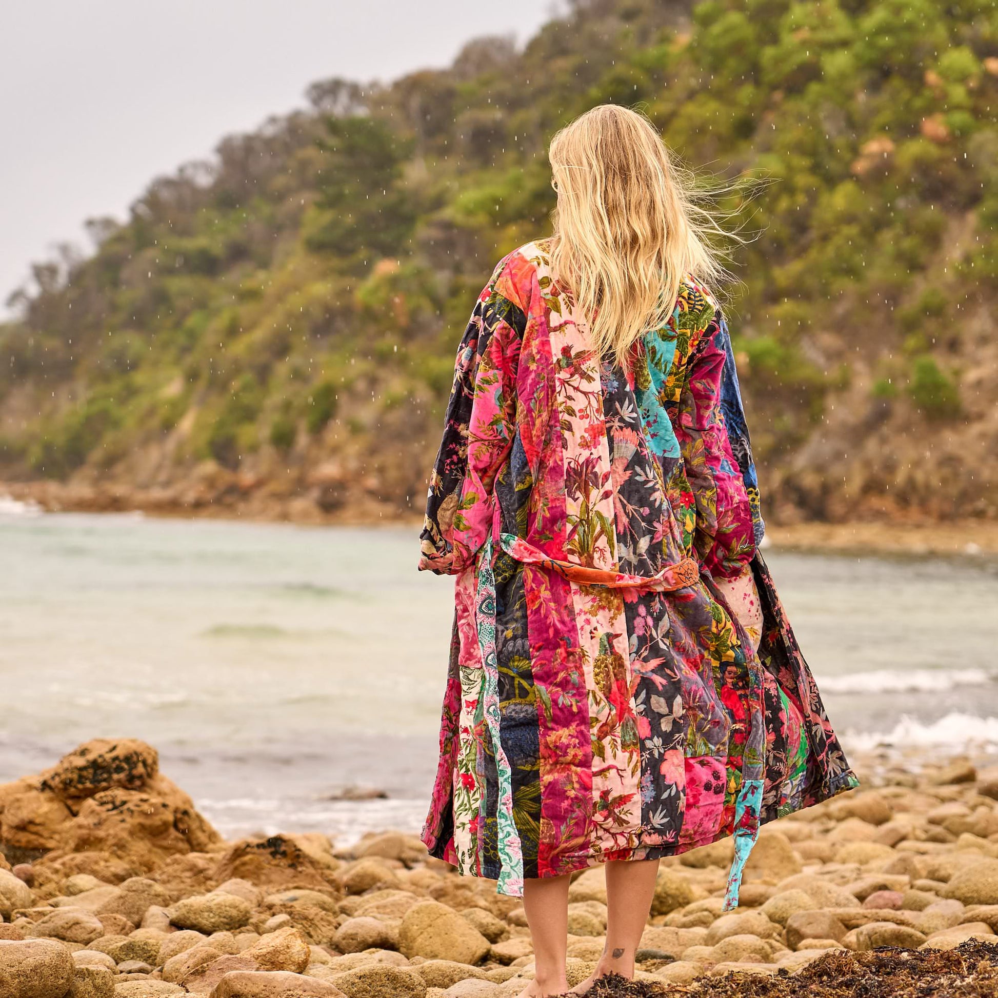 Velvet Bloom Kimono Robe – Boho Luxe Floral Wrap for Endless Wanderlust