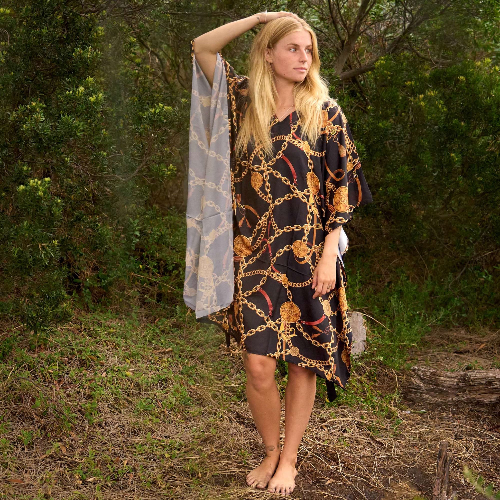 Golden Links Luxe Silk Kaftan