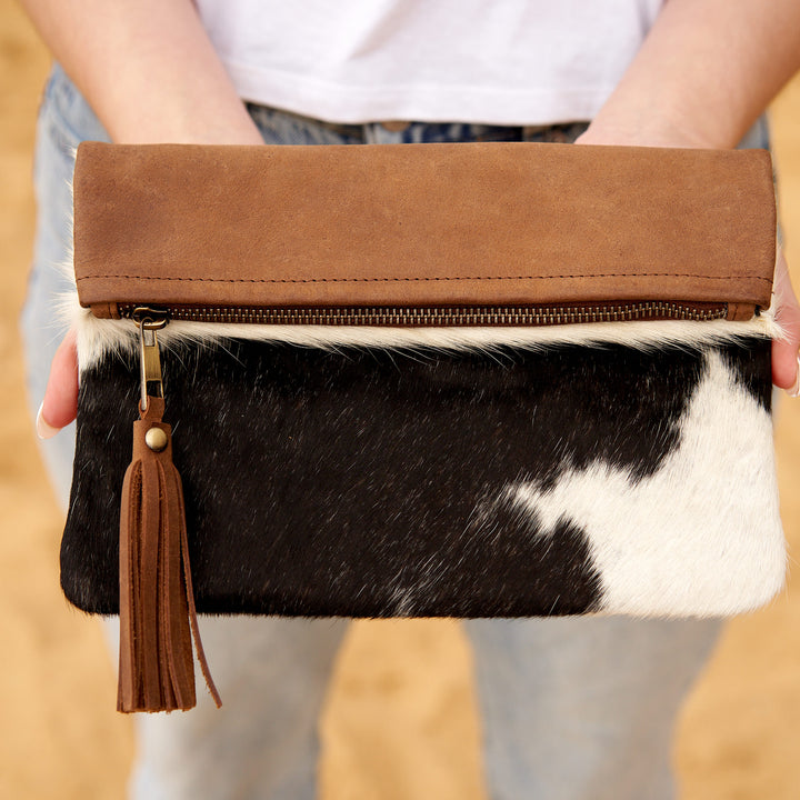 Cowhide Leather Clutch - Sofia