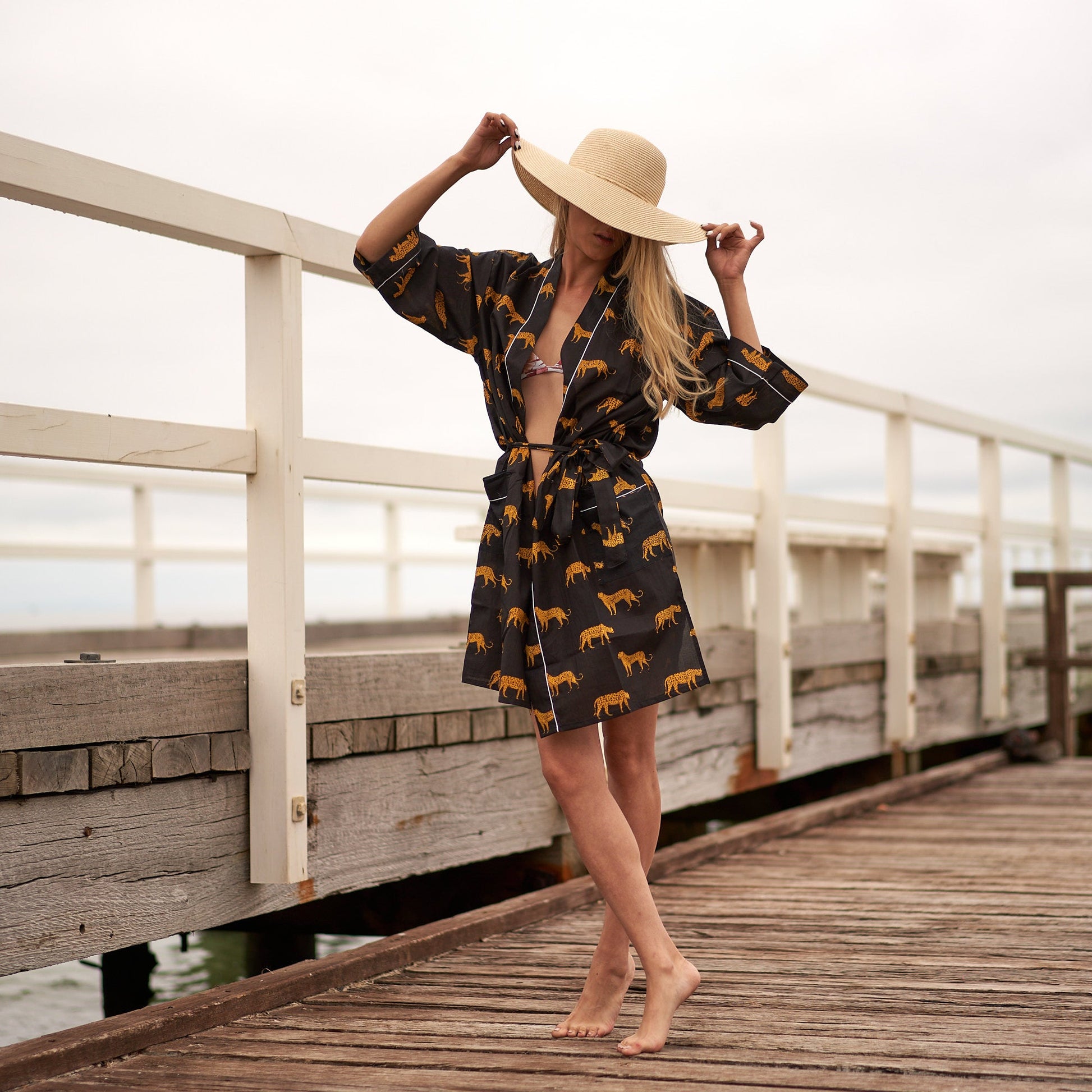 'Captivating Cheetah' 100% Cotton Kimono