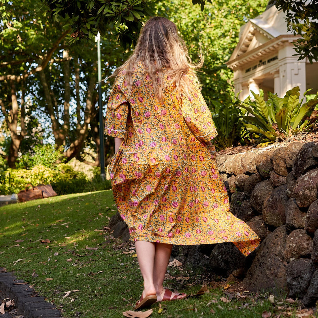 'Serenity in Spring' 100% Cotton Kimono Robe