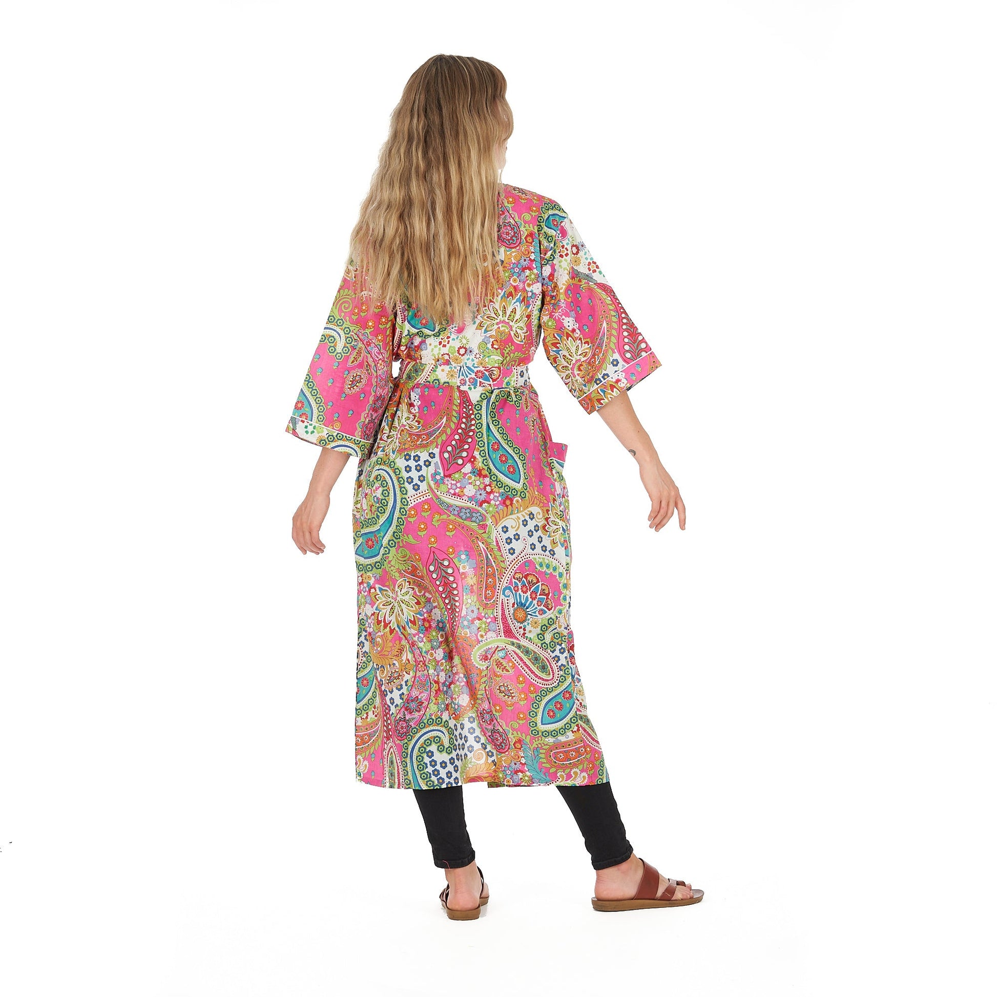 'A Splash of Florals' 100% Cotton Kimono Robe
