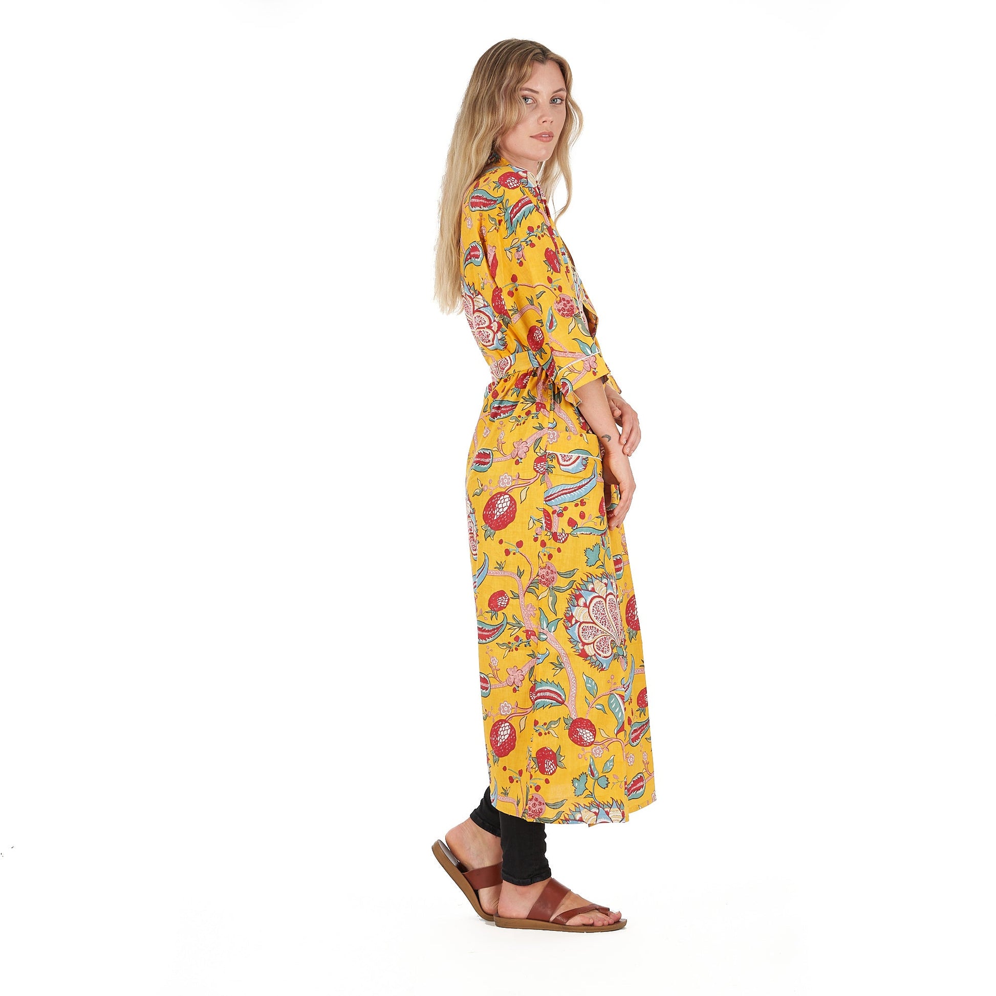'Frida's Vibrant Forest' 100% Cotton Kimono Robe