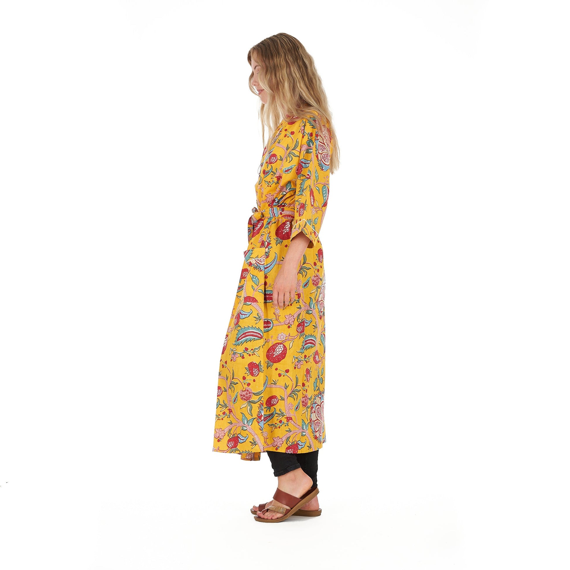 'Frida's Vibrant Forest' 100% Cotton Kimono Robe