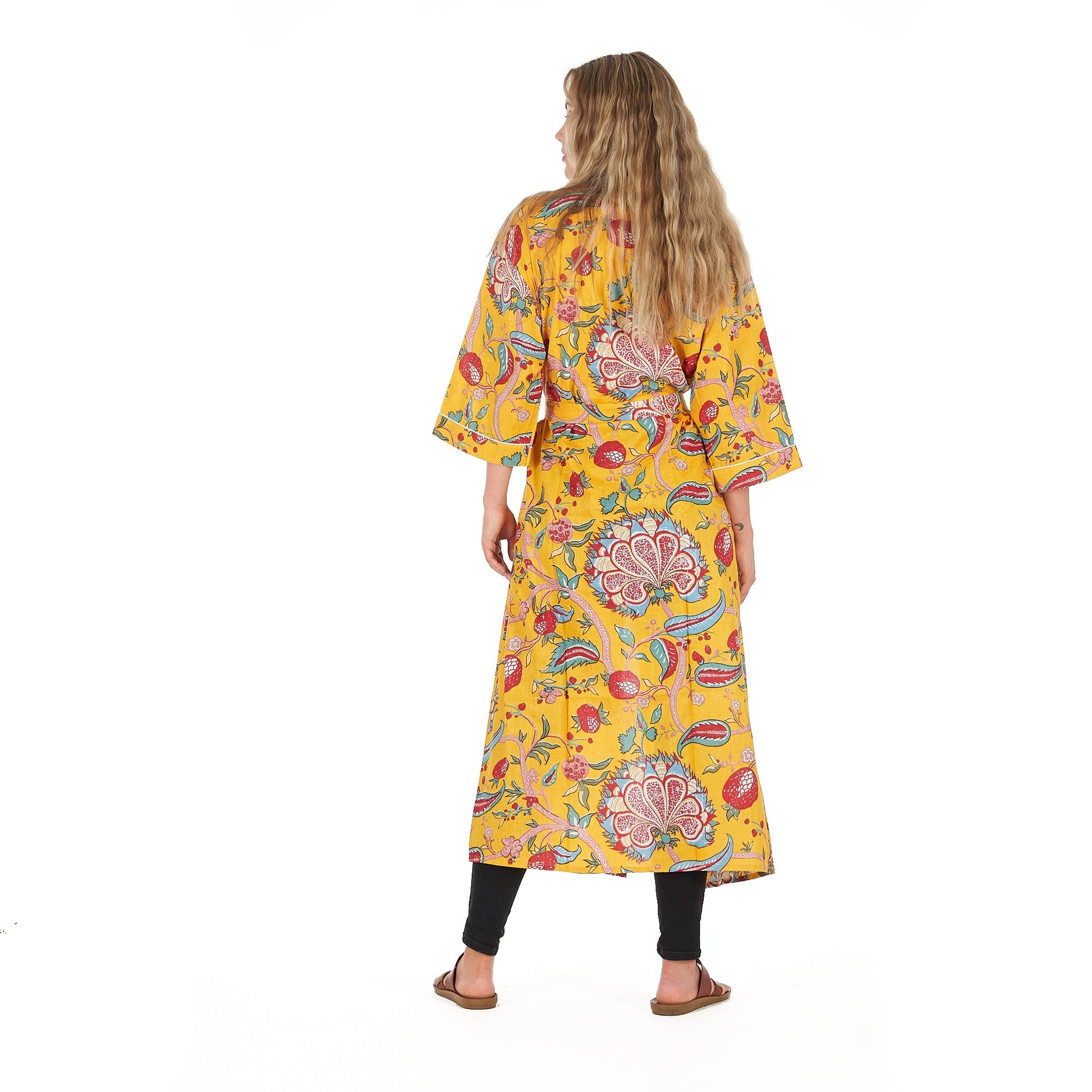 'Frida's Vibrant Forest' 100% Cotton Kimono Robe