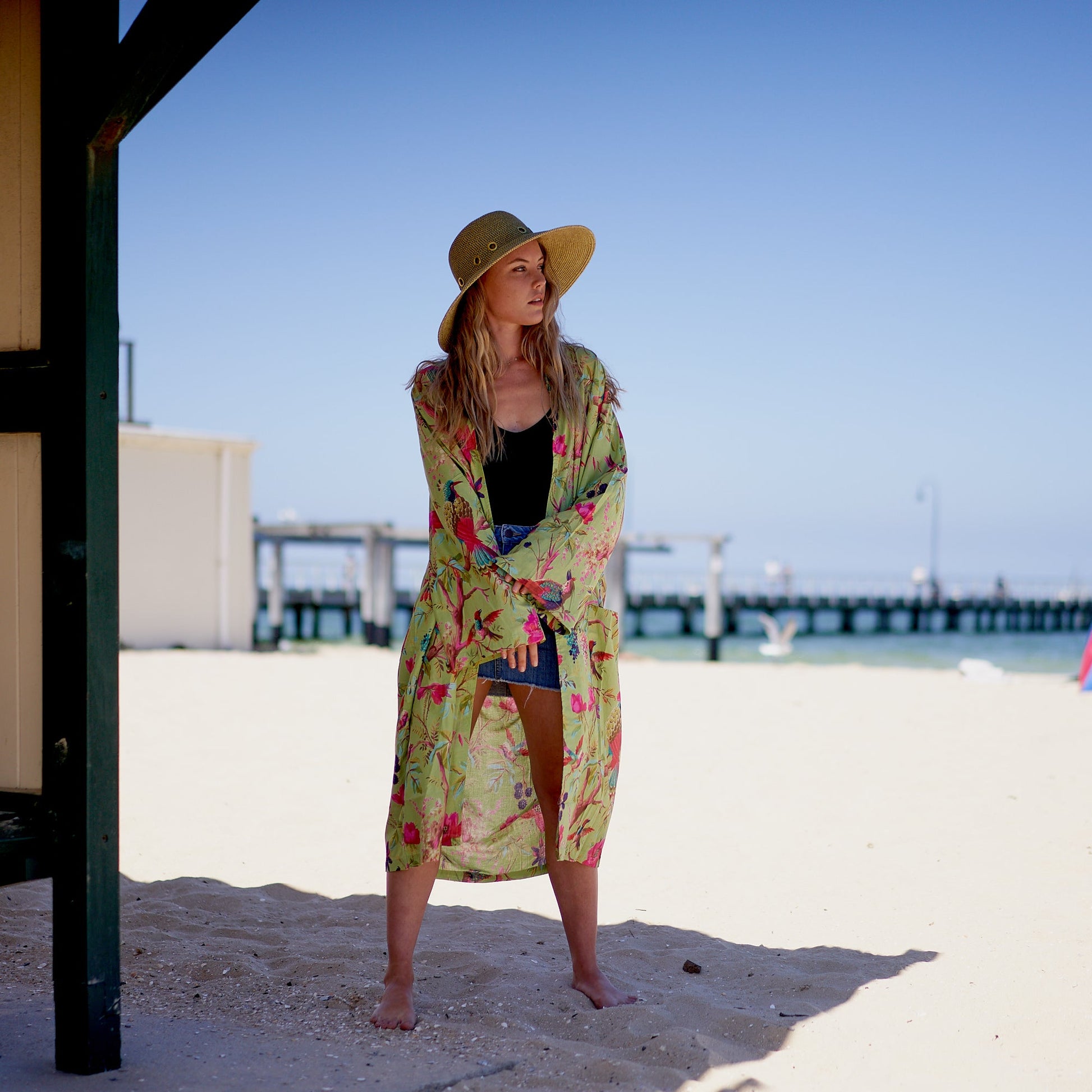 'Weekend Escape' 100% Cotton Kimono Robe