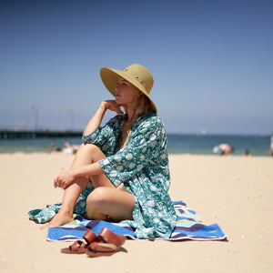 'Beach Escape' 100% Cotton Kimono Robe