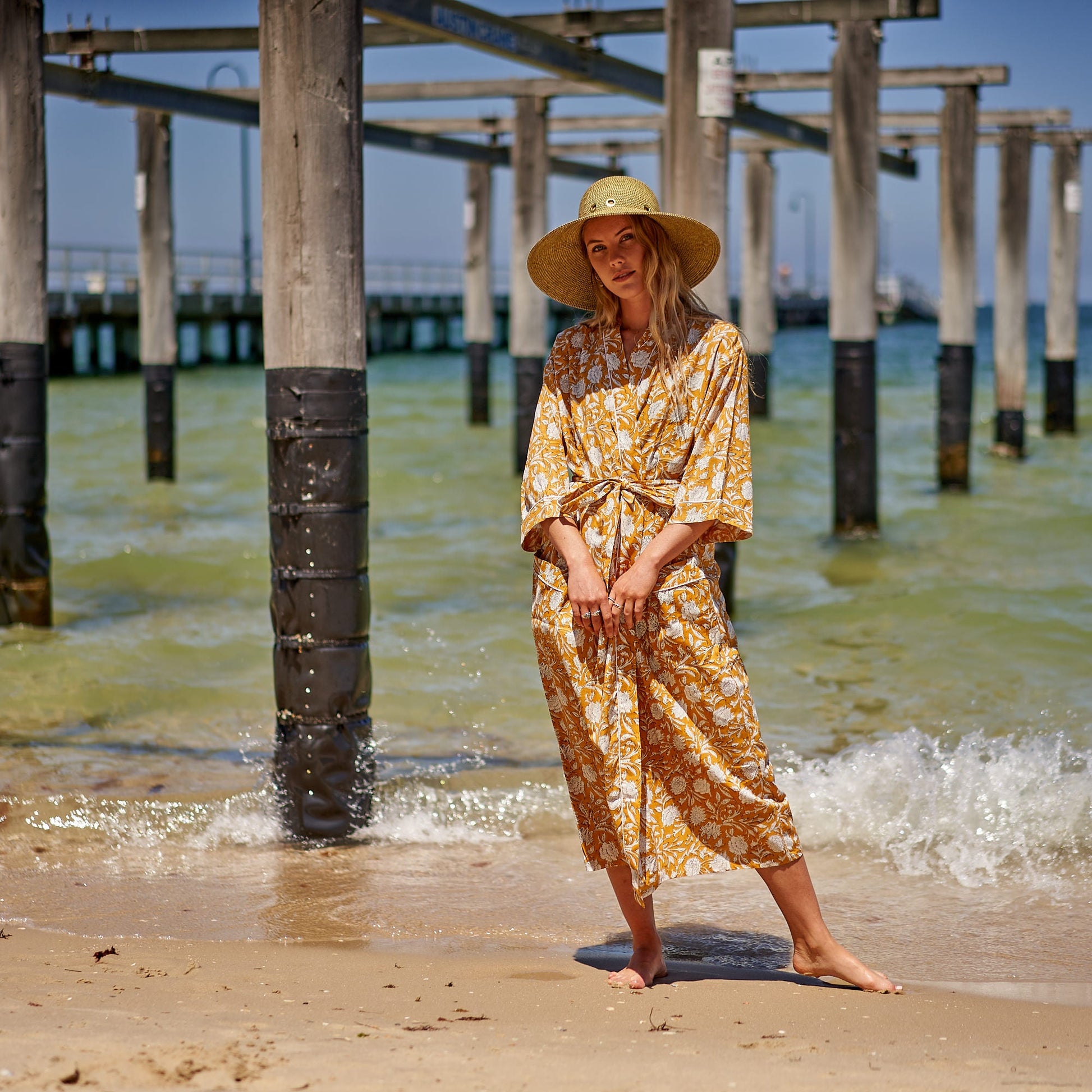'Sunny Daze' 100% Cotton Kimono Robe