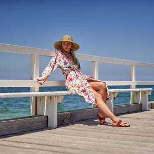 'A Hint of Spring' 100% Cotton Kimono Robe