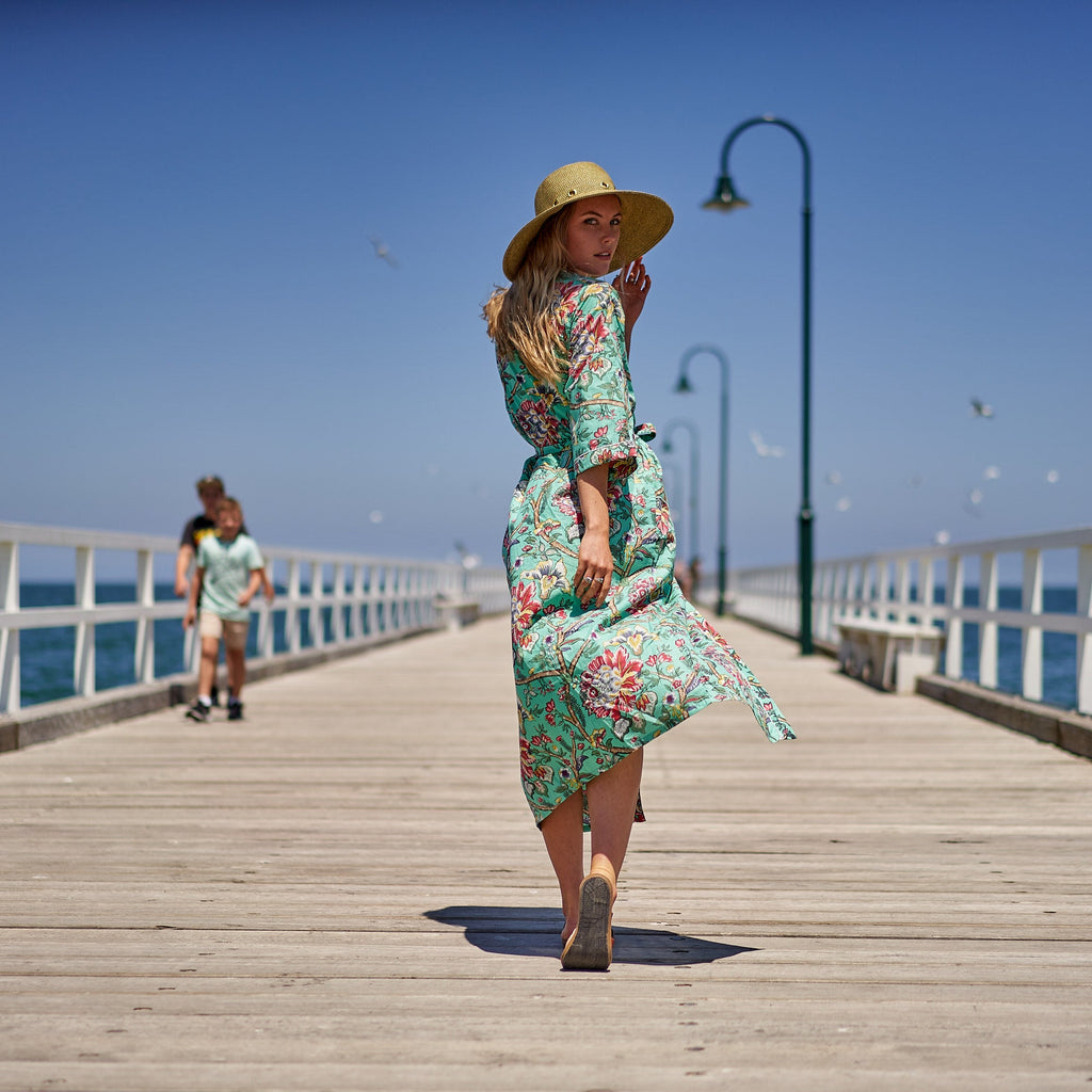 'Weekend Escapades' 100% Cotton Kimono Robe