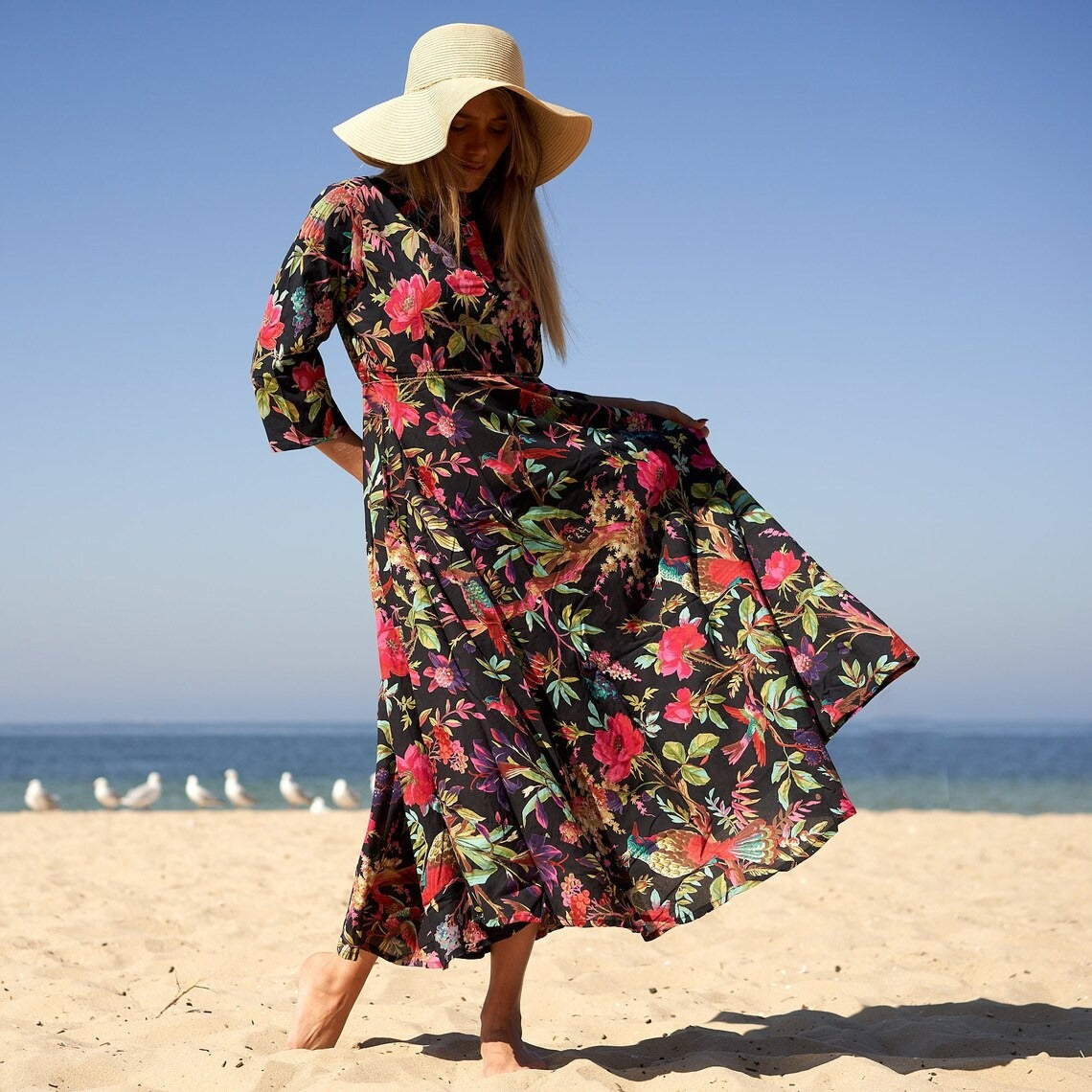 'Tropical Treasures' 100% Cotton Maxi Dress