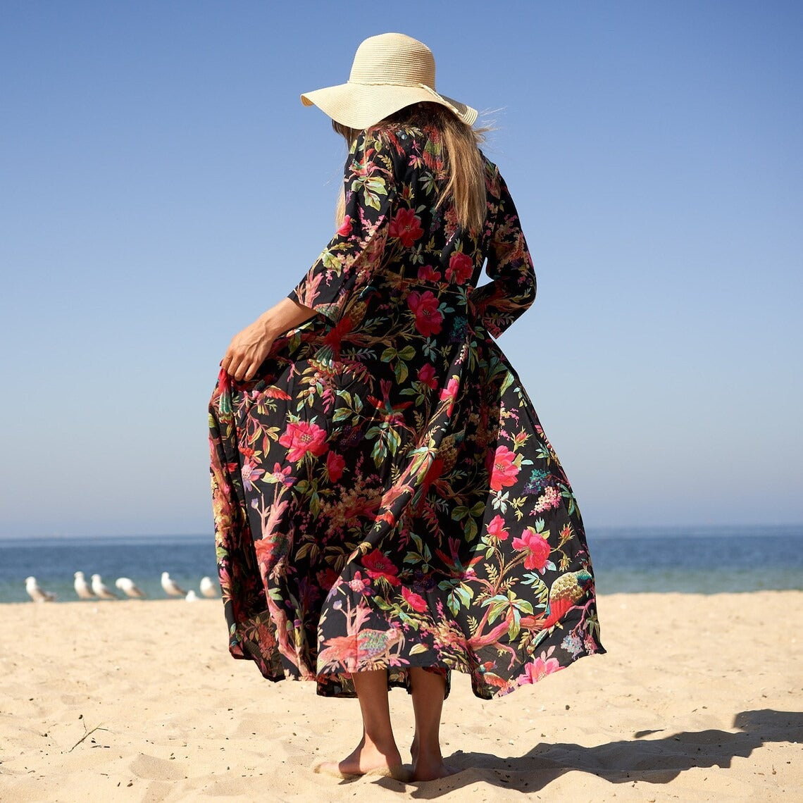 'Tropical Treasures' 100% Cotton Maxi Dress
