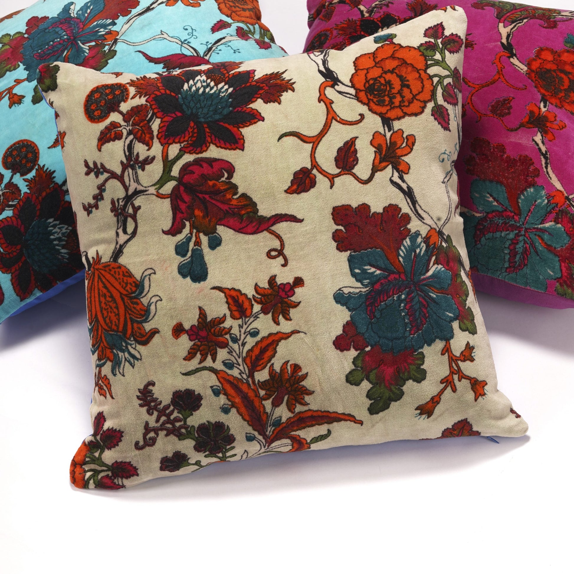 100% Velvet Cotton Cushion Cover - Beige