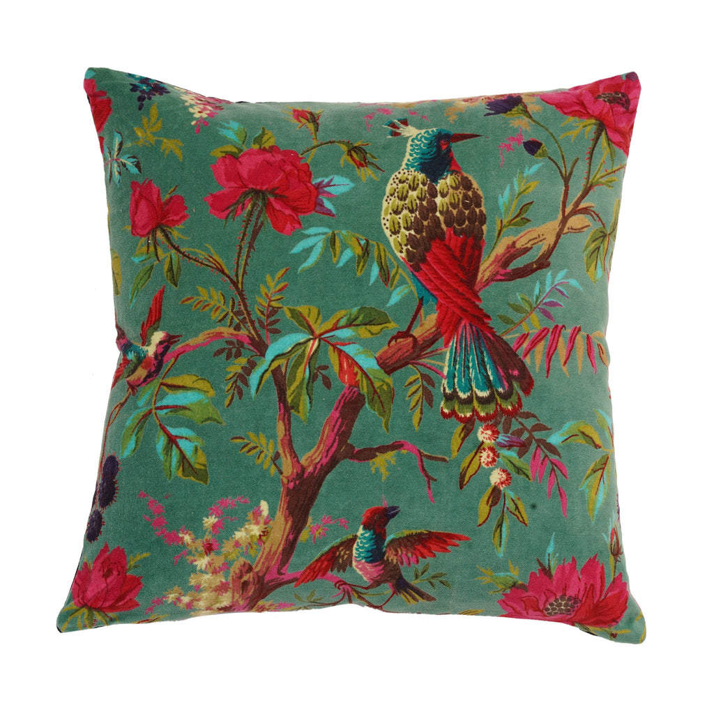 100% Cotton Velvet Cushion Cover - Green Lullaby