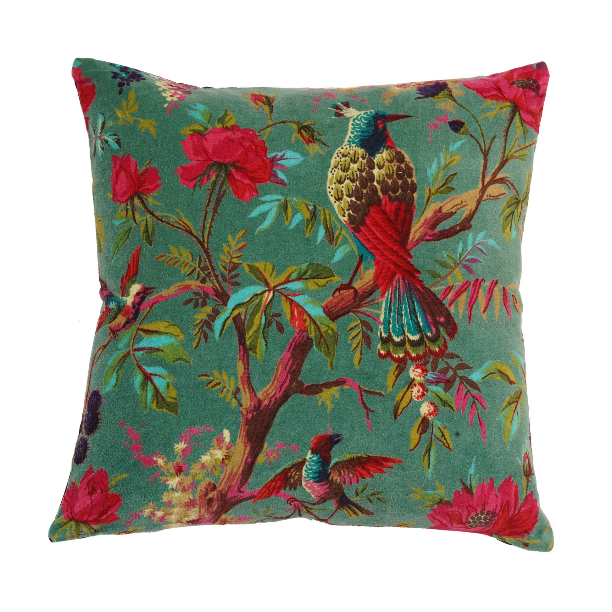 100% Cotton Velvet Cushion Cover - Green Lullaby