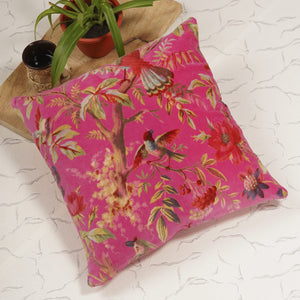 'Fly Me To Paradise' 100% Cotton Velvet Cushion Cover