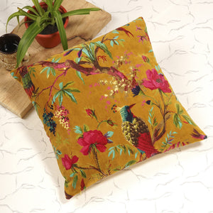 'Paradise Found' 100% Cotton Velvet Cushion Cover