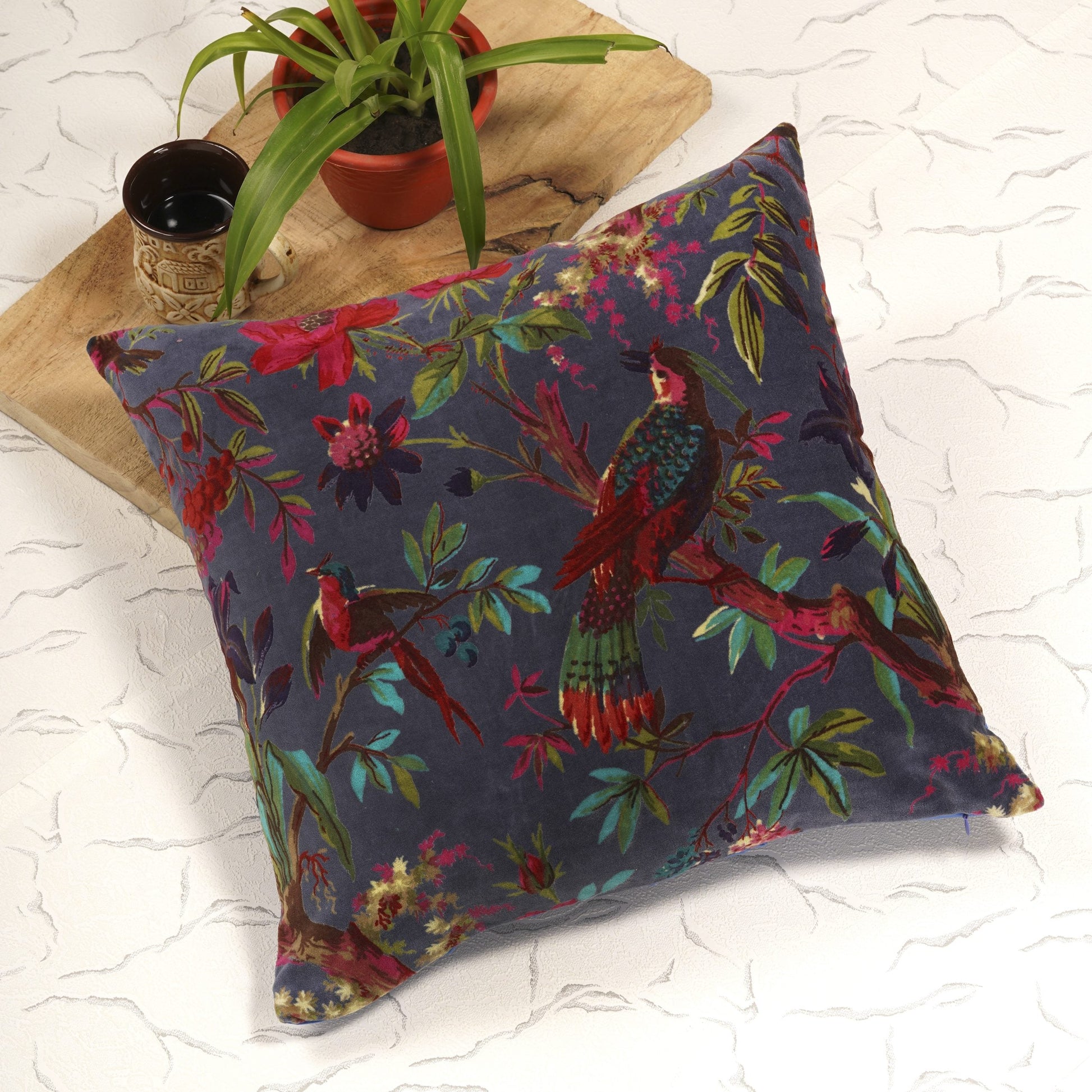 100% Cotton Velvet Cushion Cover - Aviva Getaway