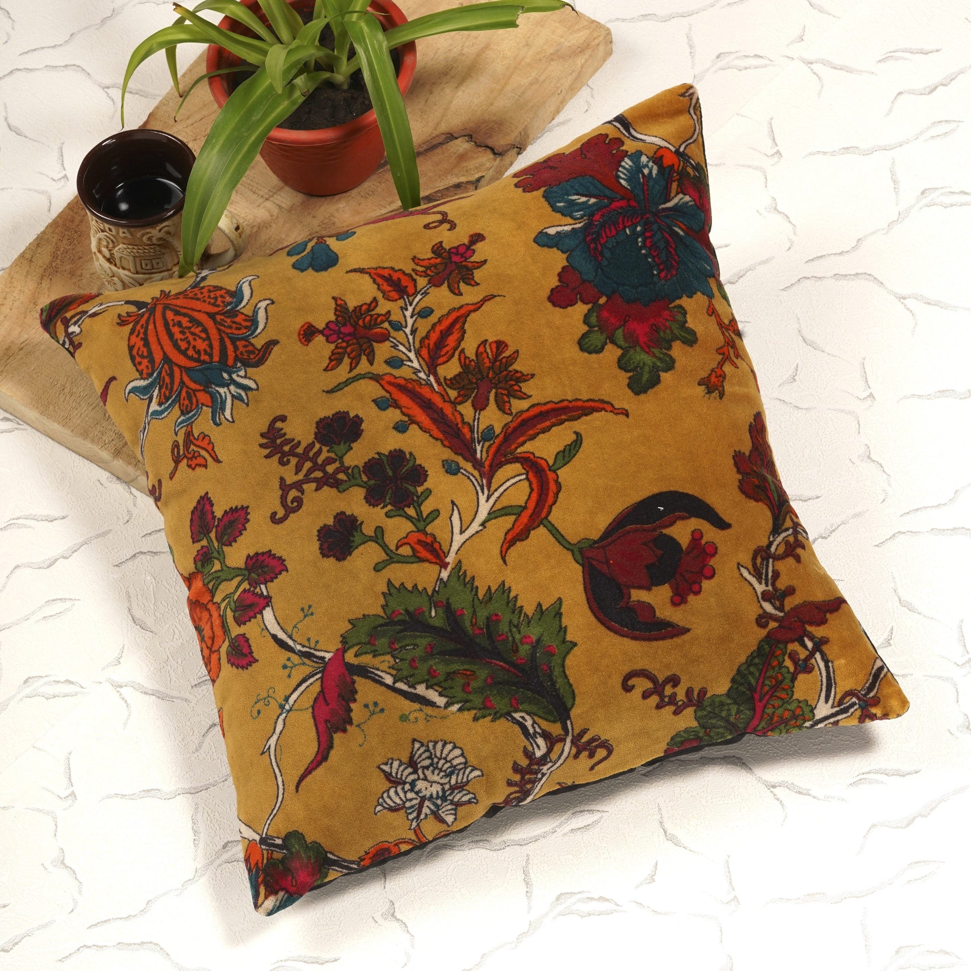 100% Velvet Cotton Cushion Cover - Serene Harmony