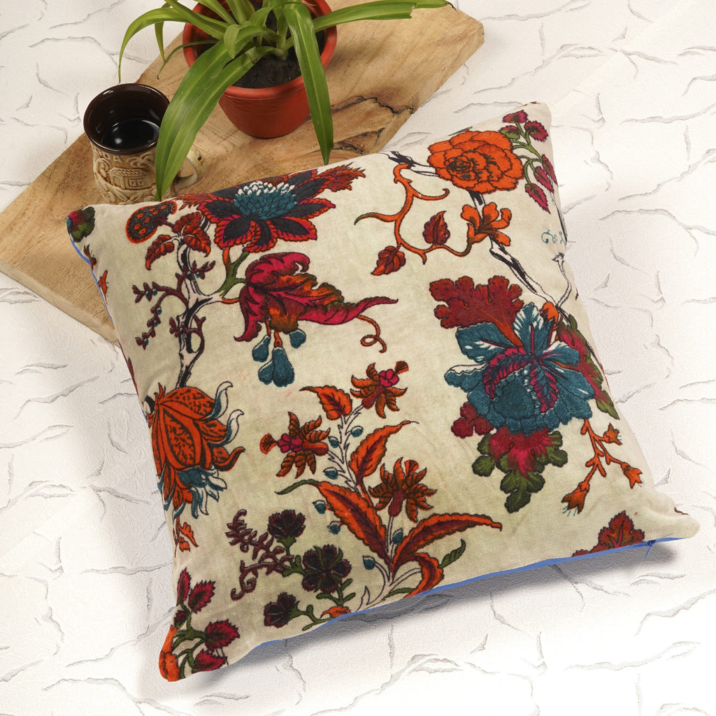 100% Velvet Cotton Cushion Cover - Beige